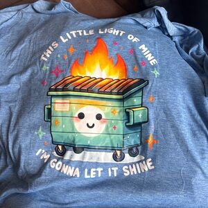 Dumpster fire Short Sleeve Tee with Whimsical Graphic